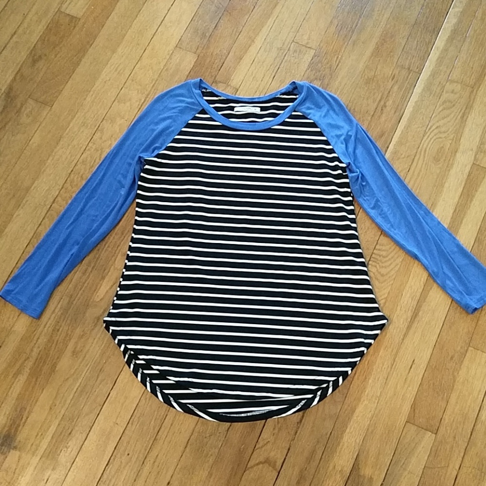 Striped raglan top